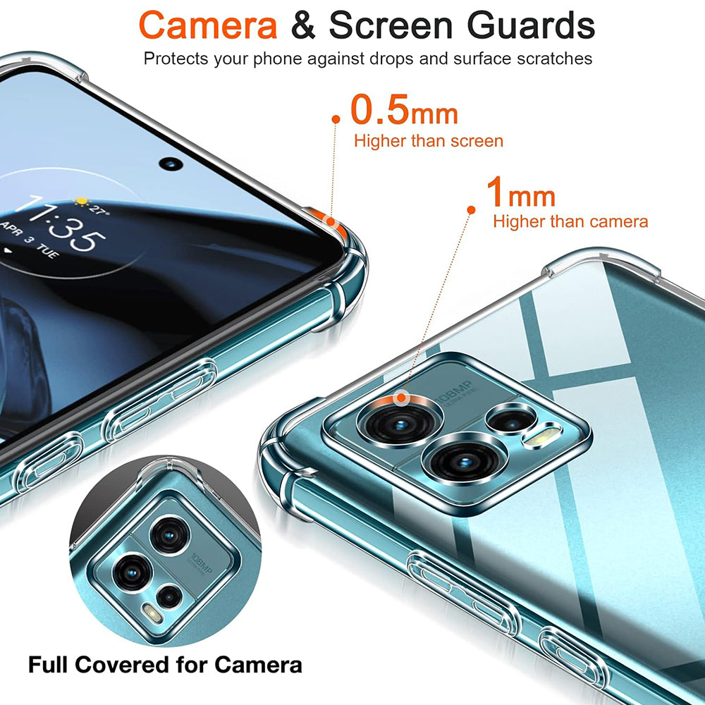 Θήκη για Motorola Moto G72, Techsuit, Ανθεκτική σε Κρούσεις Διαφανής, Διάφανη