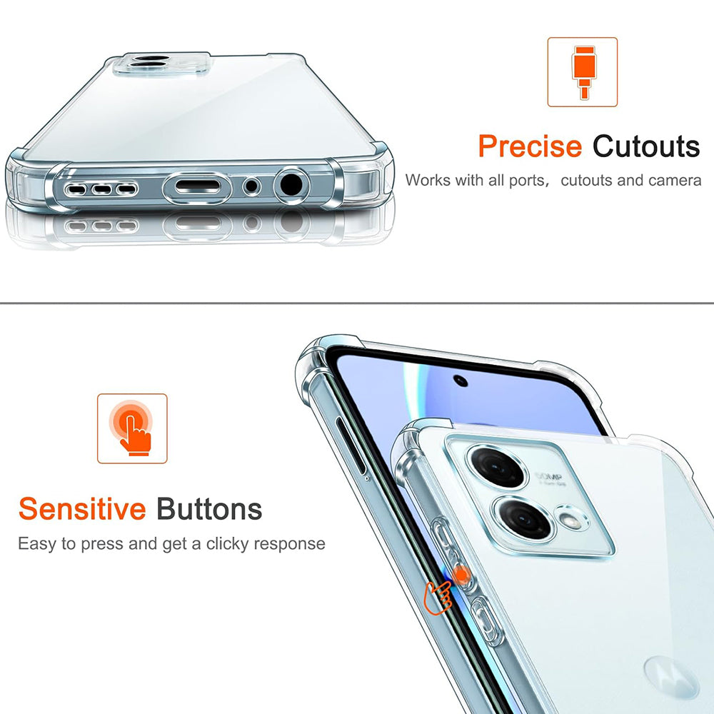 Θήκη για Motorola Moto G84, Techsuit, Ανθεκτική σε Κρούσεις Διαφανής, Διάφανη