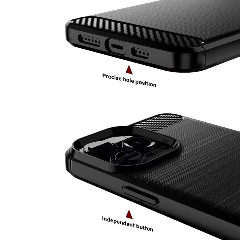 Θήκη για Oppo A6 4G, Techsuit, Καρμπόν, Μαύρη