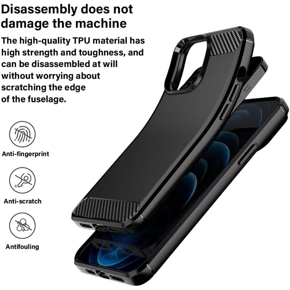 Θήκη για Oppo A6 4G, Techsuit, Καρμπόν, Μαύρη