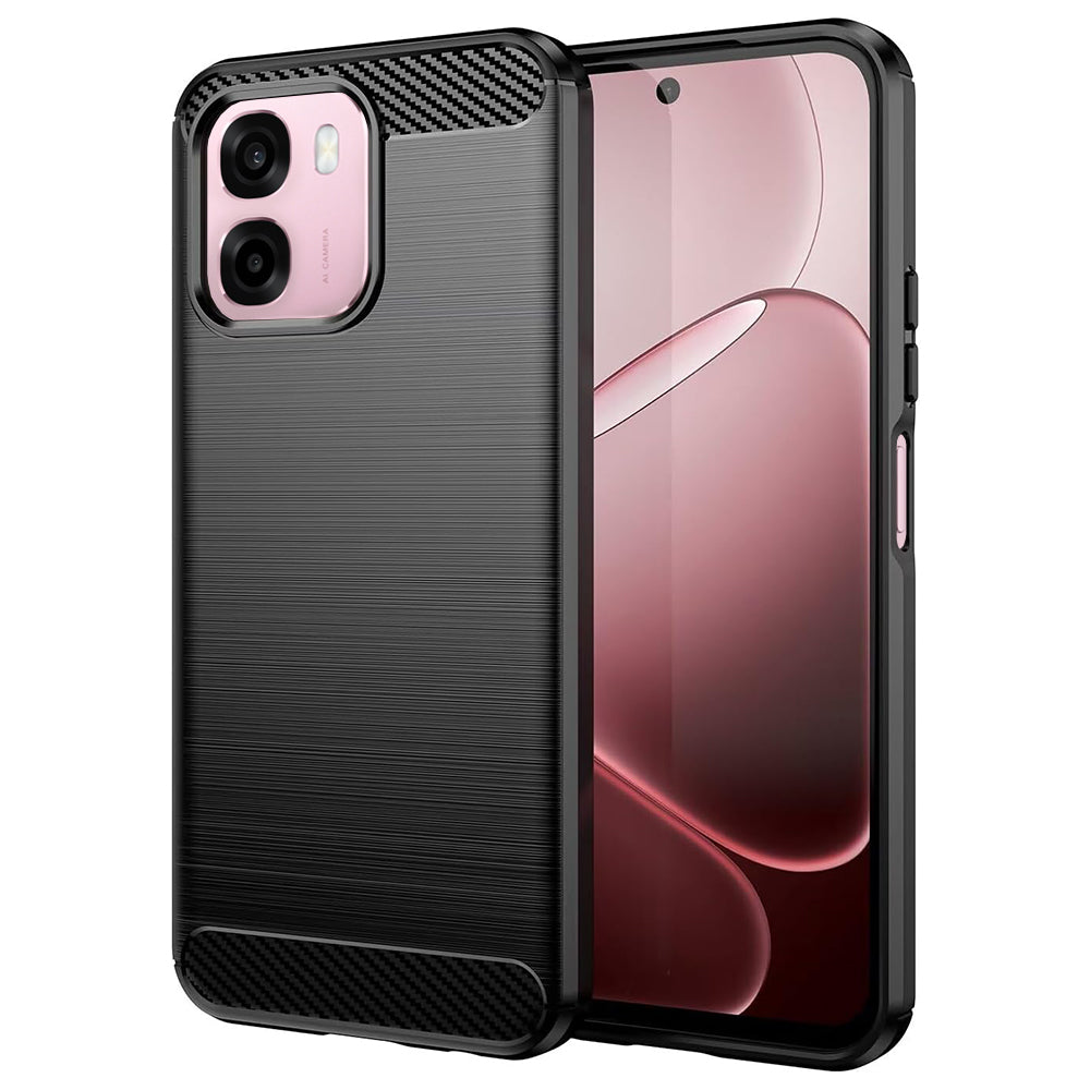 Θήκη για Oppo A6 4G, Techsuit, Καρμπόν, Μαύρη