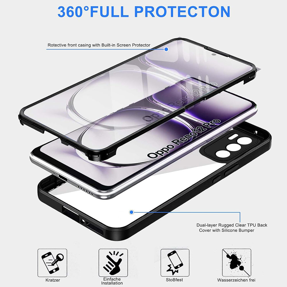 Θήκη για Oppo Reno12 Pro, Techsuit, ColorVerse 360, Μαύρο