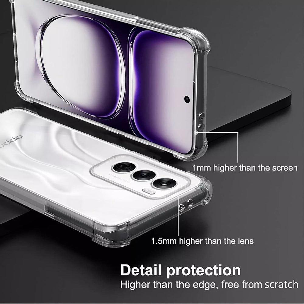 Θήκη για Oppo Reno12, Techsuit, Ανθεκτική σε Κρούσεις Διαφανής, Διάφανη