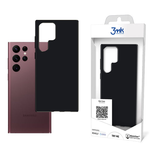 Θήκη για Samsung Galaxy S22 Ultra 5G S908, 3MK, Ματ, Μαύρο