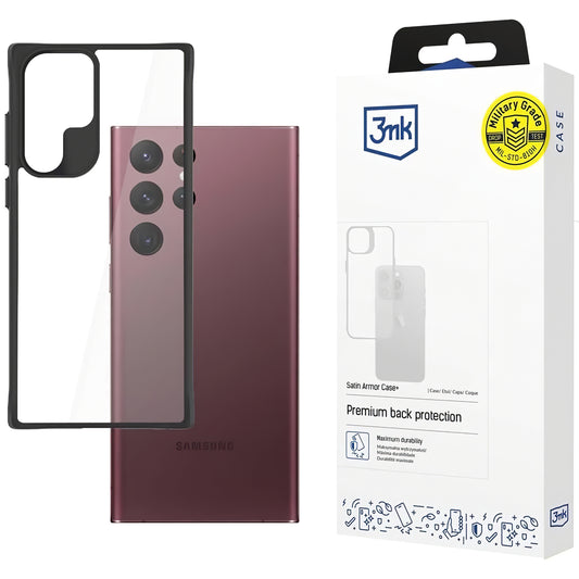 Θήκη για Samsung Galaxy S22 Ultra 5G S908, 3MK, θήκη Satin Armor Case+, Διαφανής