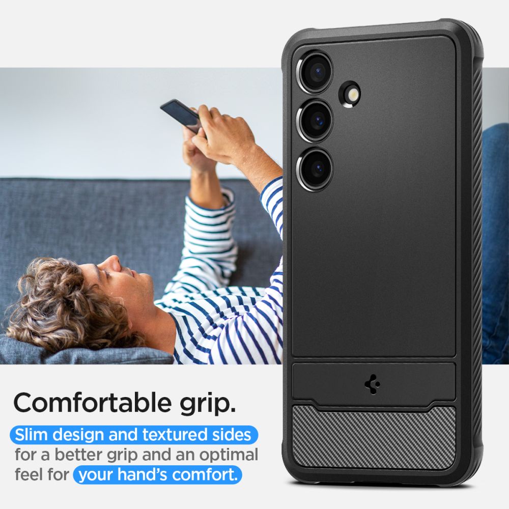 Θήκη για Samsung Galaxy S24 S921, Spigen, Rugged Armour, μαύρο ACS07346