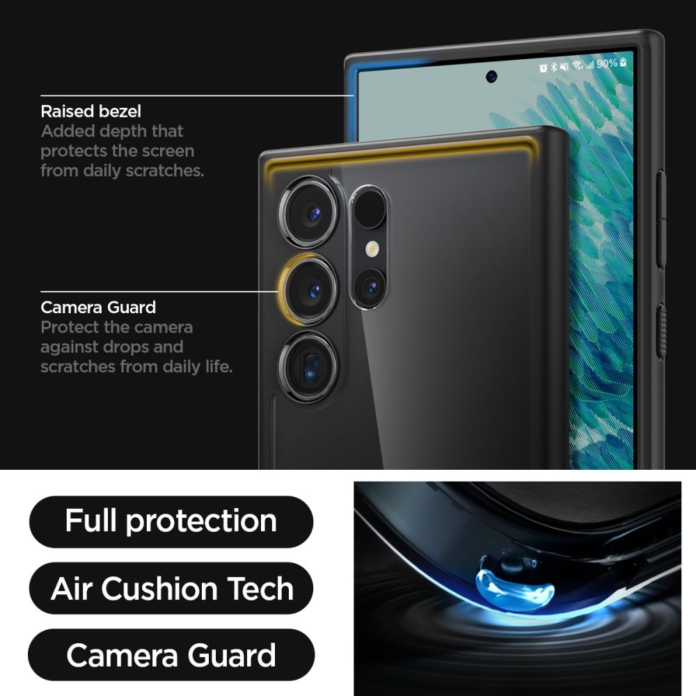 Θήκη για Samsung Galaxy S24 Ultra S928, Spigen, Ultra Hybrid, Ματ Μαύρη ACS07295