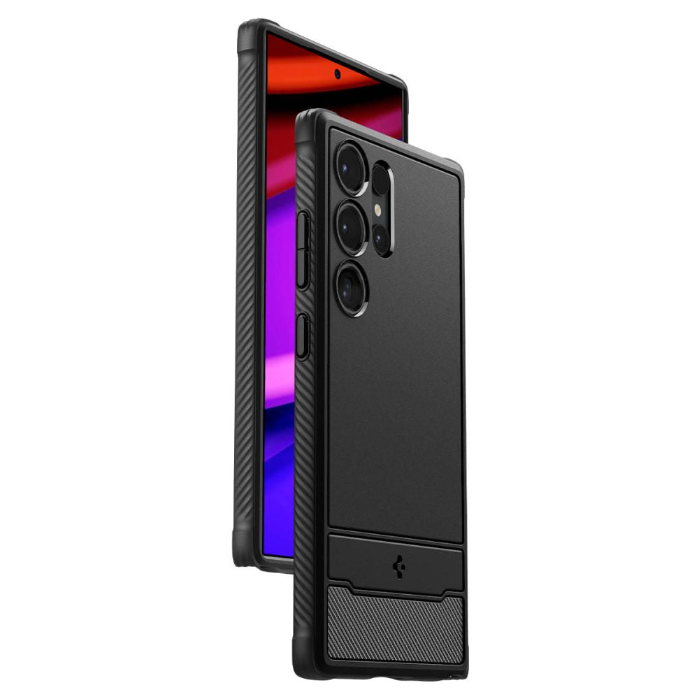Θήκη για Samsung Galaxy S24 Ultra S928, Spigen, Rugged Armour, Μαύρο ACS07286