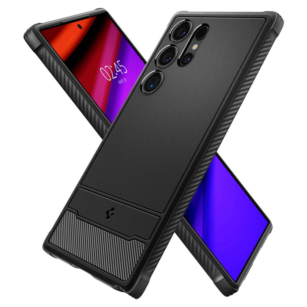 Θήκη για Samsung Galaxy S24 Ultra S928, Spigen, Rugged Armour, Μαύρο ACS07286
