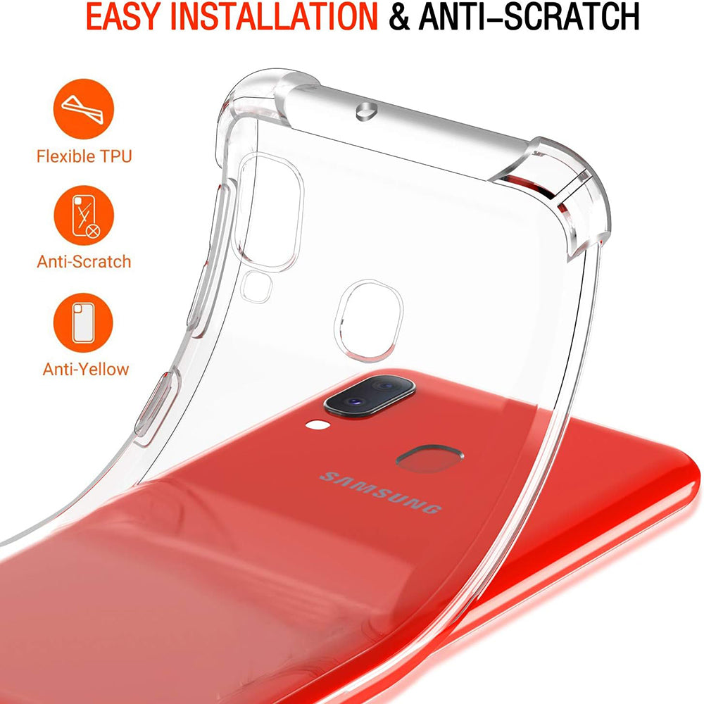 Θήκη για Samsung Galaxy A20e A202, Techsuit, Ανθεκτική σε Κρούσεις Διαφανής, Διάφανη