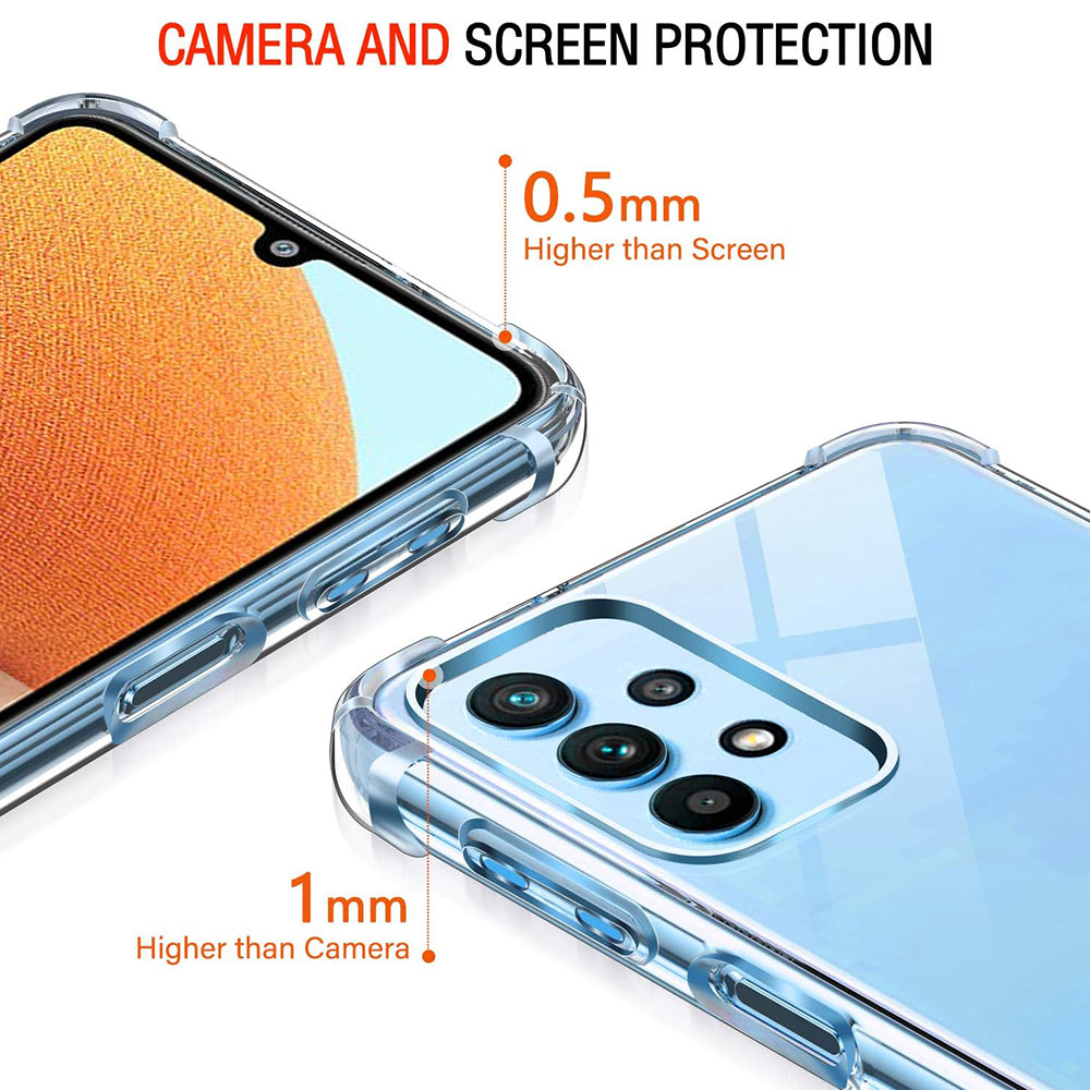 Θήκη για Samsung Galaxy A32 A325, Techsuit, Ανθεκτική σε Κρούσεις Διαφανής, Διάφανη