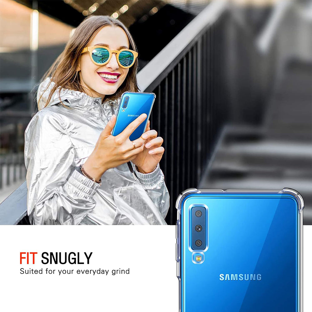 Θήκη για Samsung Galaxy A7 (2018) A750, Techsuit, Ανθεκτική σε Κρούσεις Διαφανής, Διάφανη