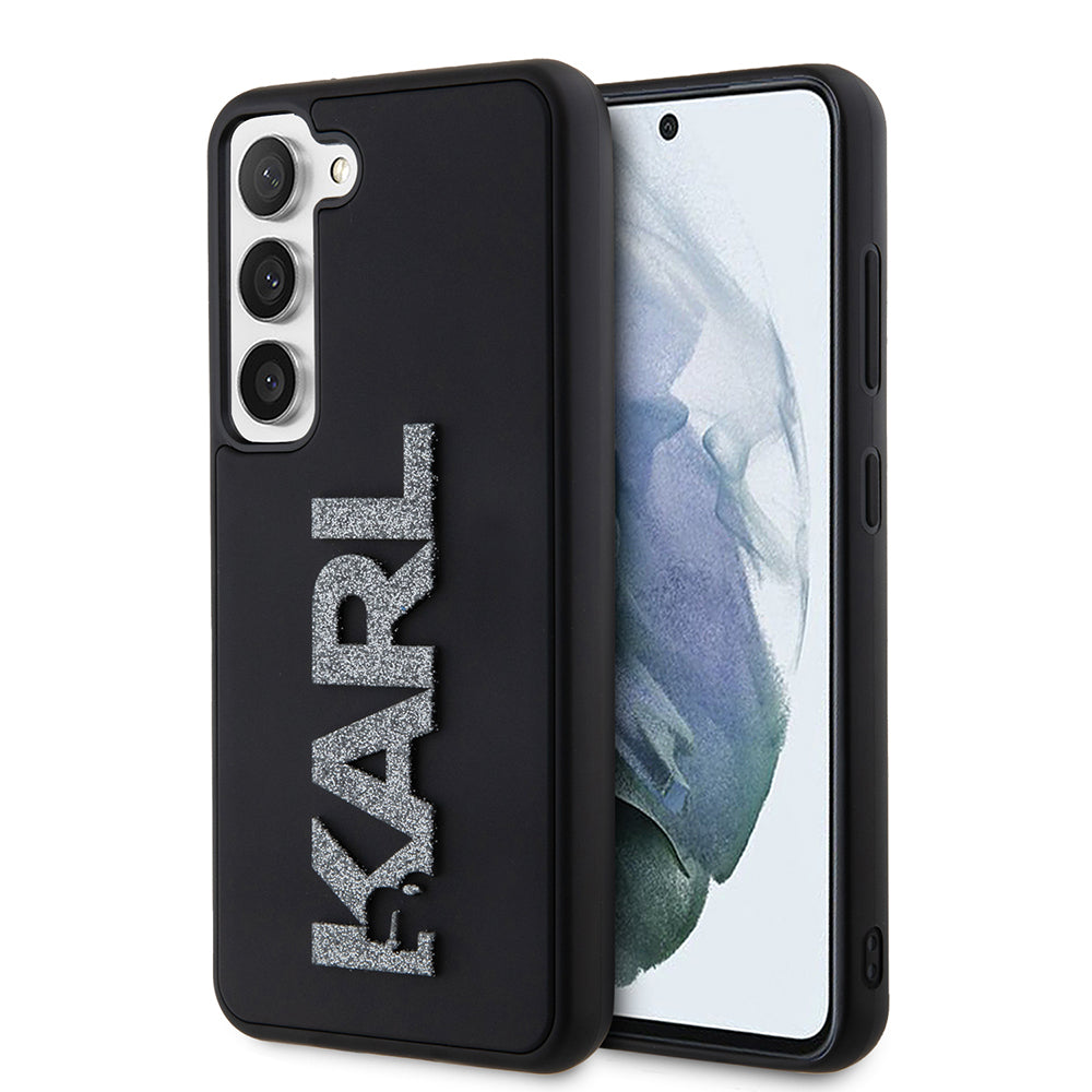 Θήκη για Samsung Galaxy S23 S911, Karl Lagerfeld, 3D Rubber Glitter Logo, Μαύρη