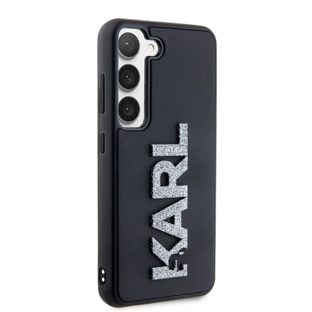 Θήκη για Samsung Galaxy S23 S911, Karl Lagerfeld, 3D Rubber Glitter Logo, Μαύρη