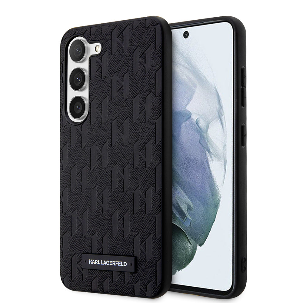 Θήκη για Samsung Galaxy S23 S911, Karl Lagerfeld, Saffiano Monogram Metal Logo, Μαύρη