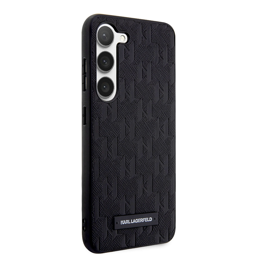 Θήκη για Samsung Galaxy S23 S911, Karl Lagerfeld, Saffiano Monogram Metal Logo, Μαύρη