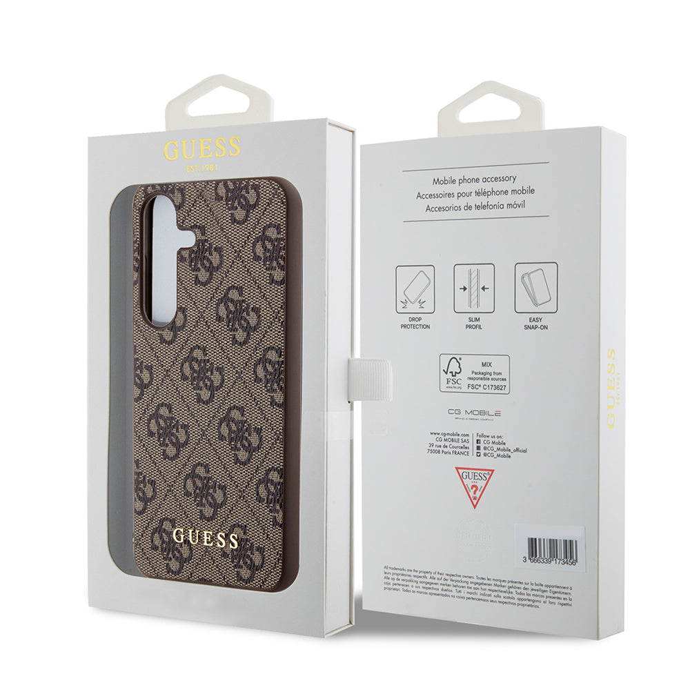 Θήκη για Samsung Galaxy S24+ S926, Guess, 4G Metal Gold Logo, Καφέ