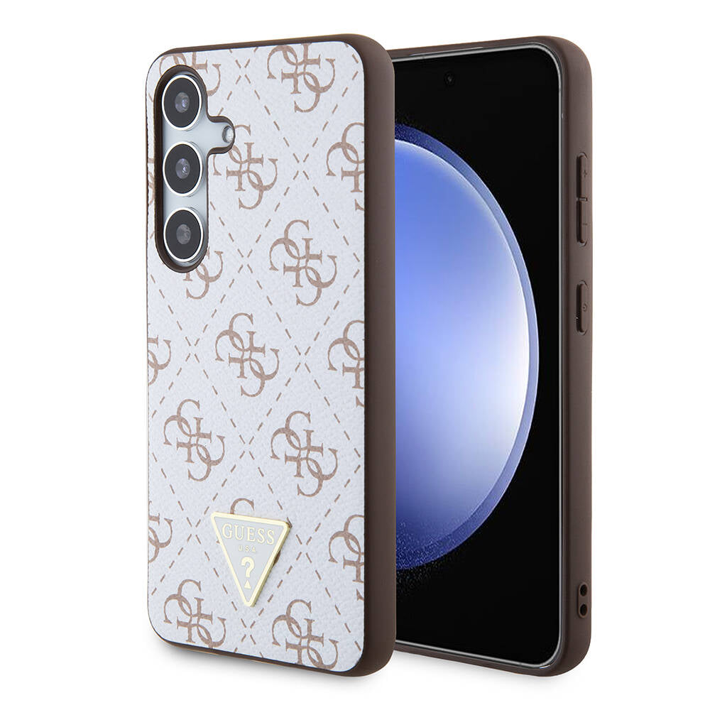 Θήκη για Samsung Galaxy S24+ S926, Guess, 4G Triangle Logo, Λευκή