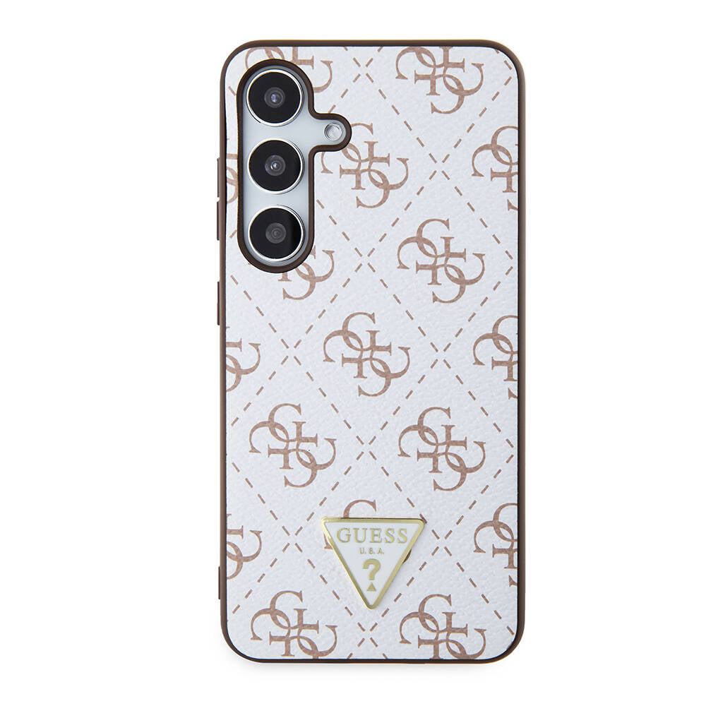 Θήκη για Samsung Galaxy S24+ S926, Guess, 4G Triangle Logo, Λευκή