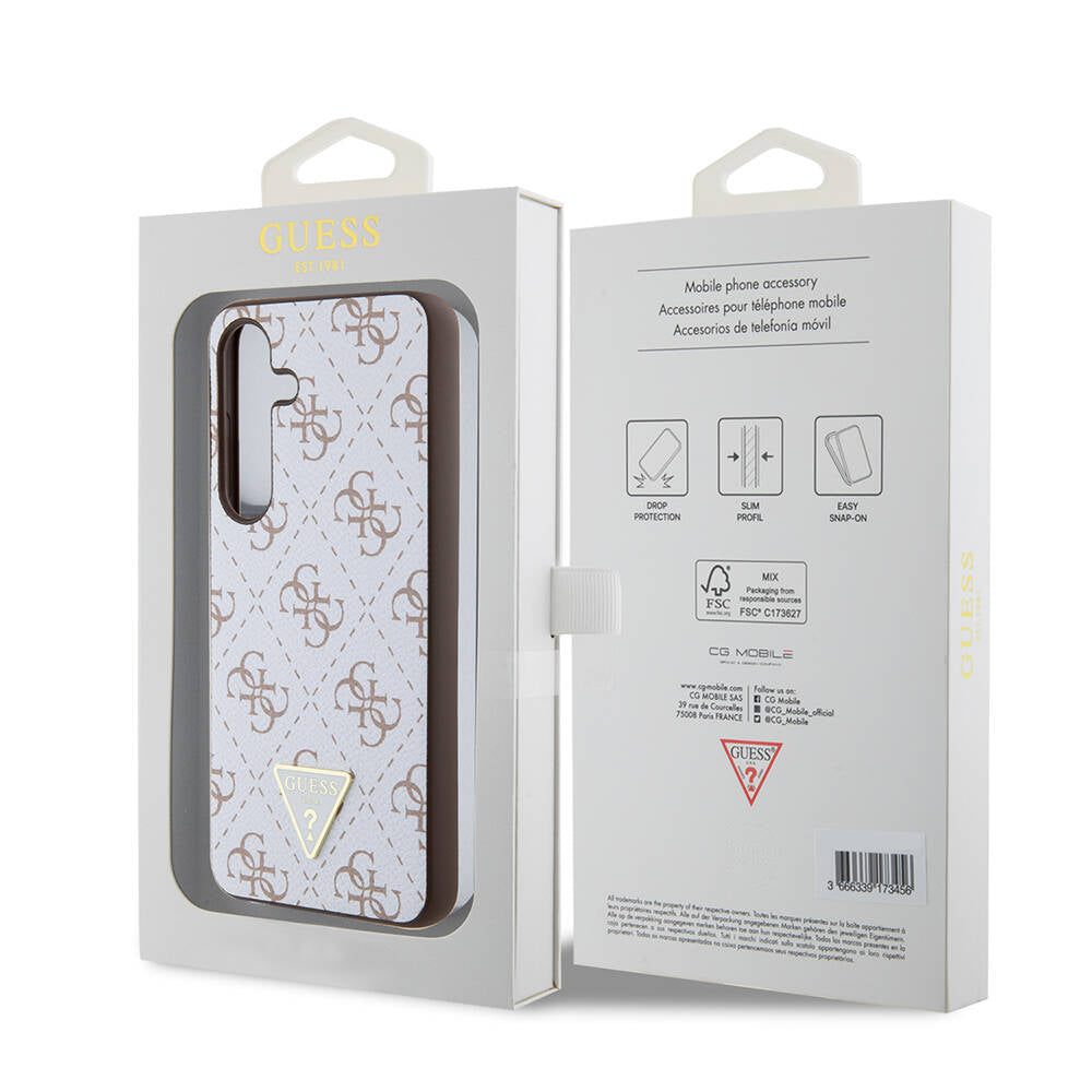 Θήκη για Samsung Galaxy S24+ S926, Guess, 4G Triangle Logo, Λευκή