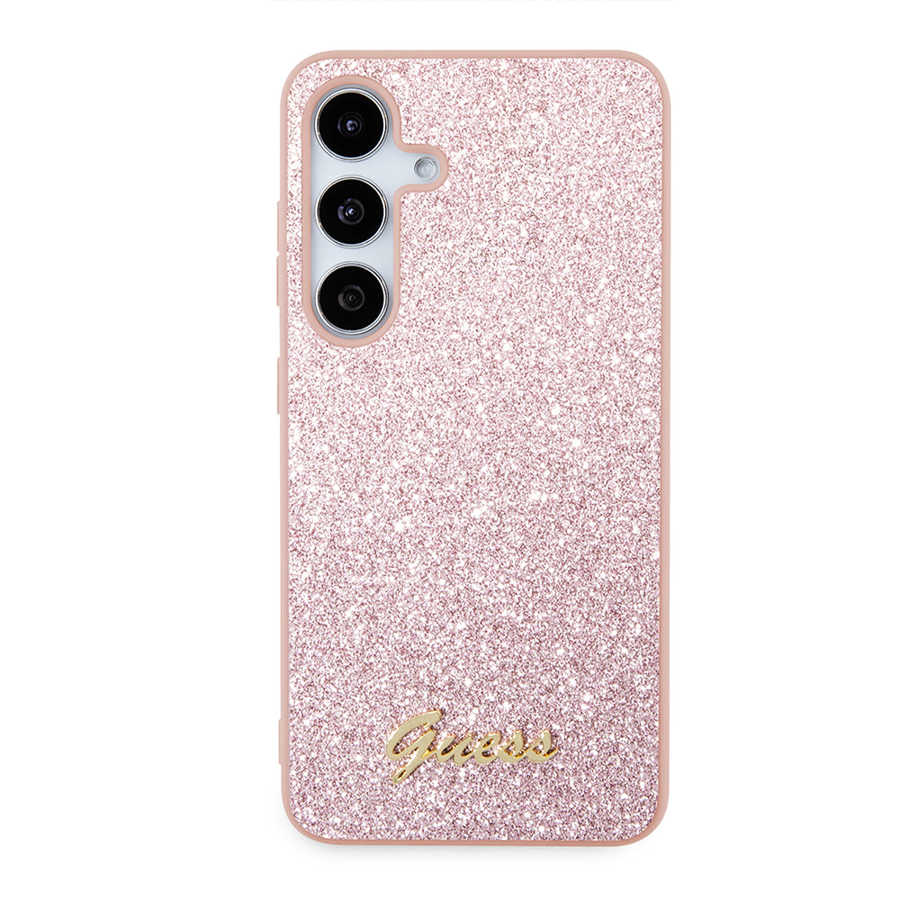Θήκη για Samsung Galaxy S24+ S926, Guess, Glitter Script, Ροζ