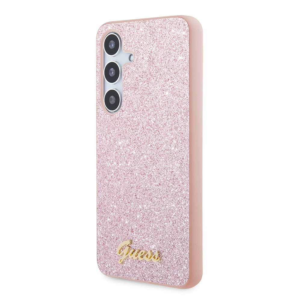 Θήκη για Samsung Galaxy S24+ S926, Guess, Glitter Script, Ροζ