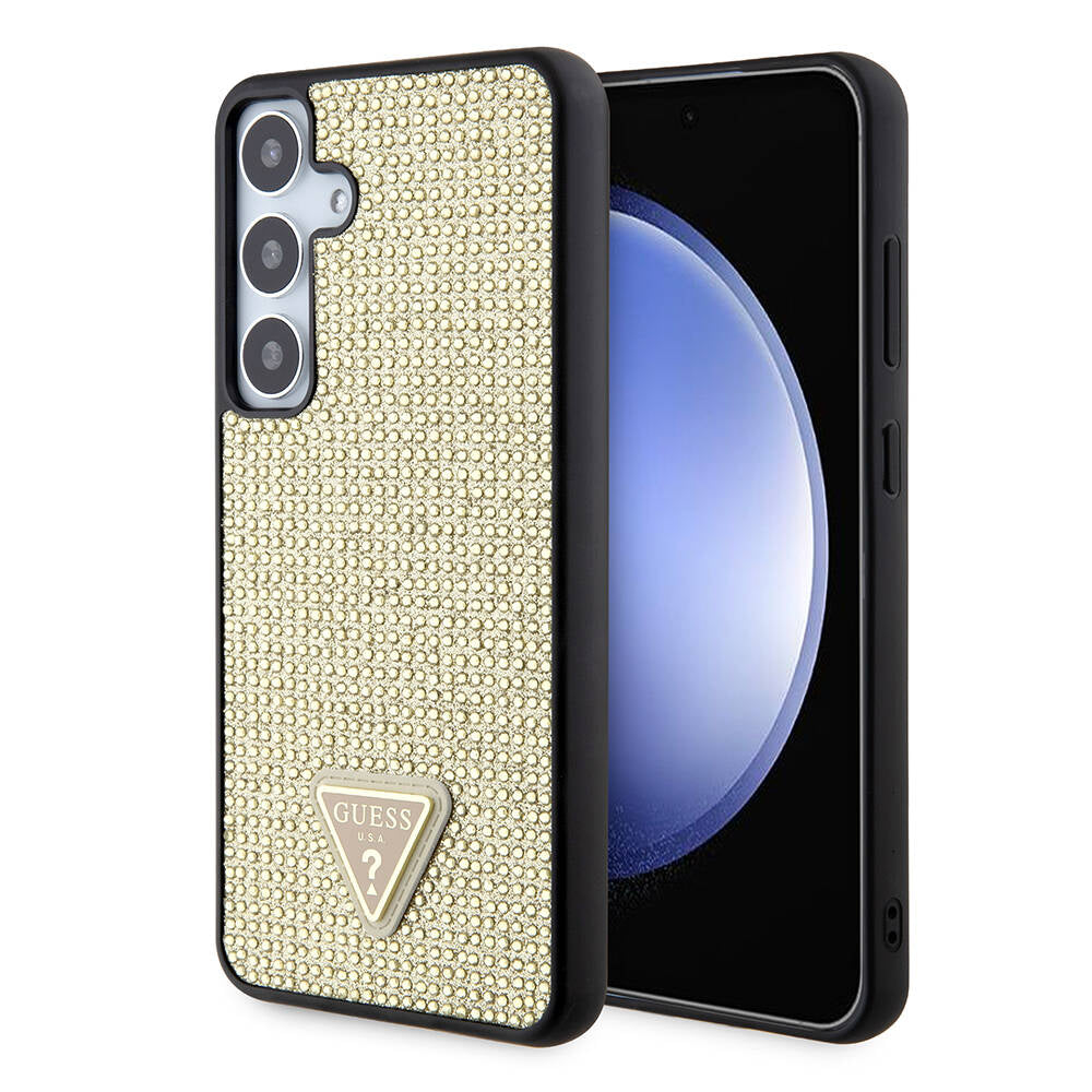 Θήκη για Samsung Galaxy S24+ S926, Guess, Rhinestone Triangle Logo, Χρυσή