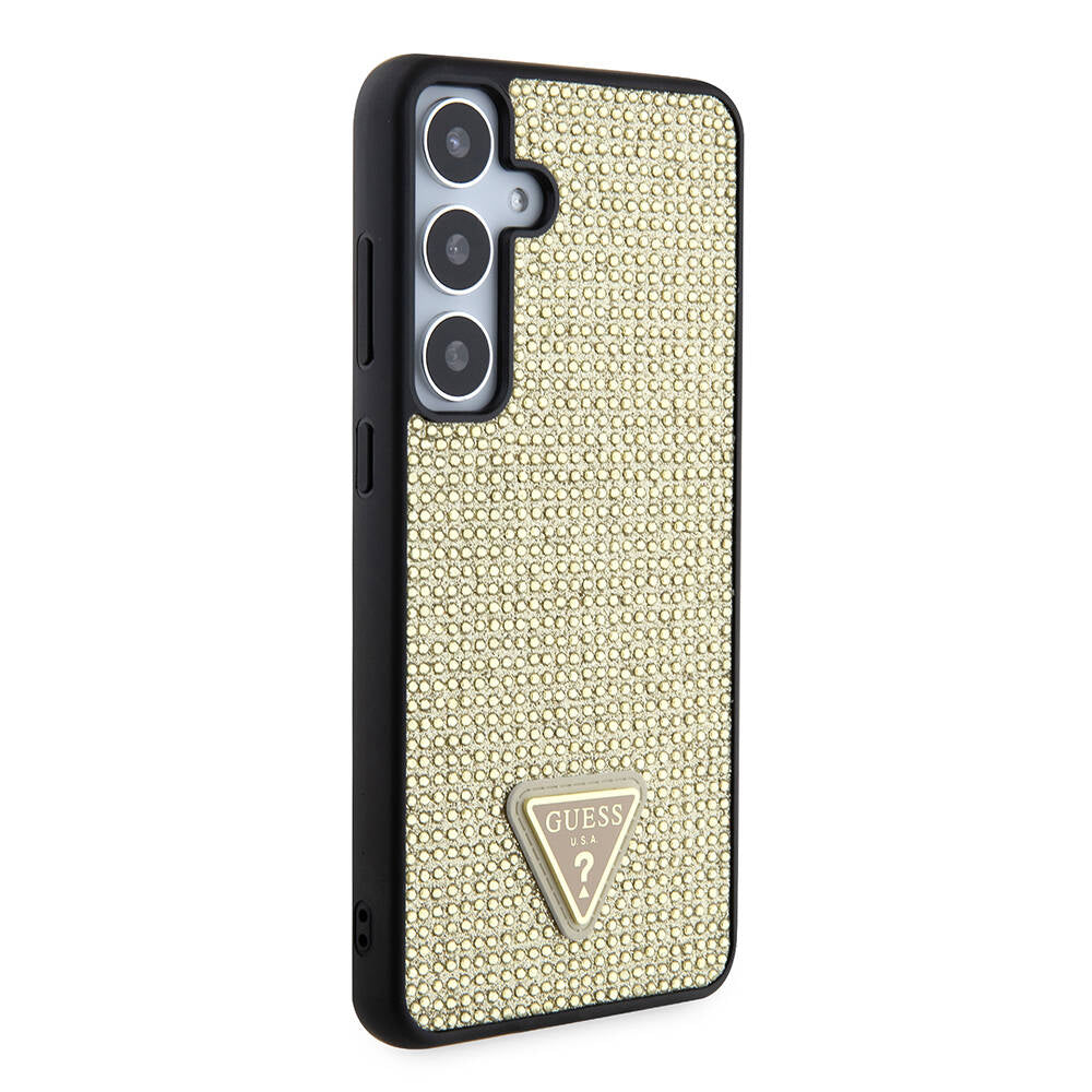 Θήκη για Samsung Galaxy S24+ S926, Guess, Rhinestone Triangle Logo, Χρυσή
