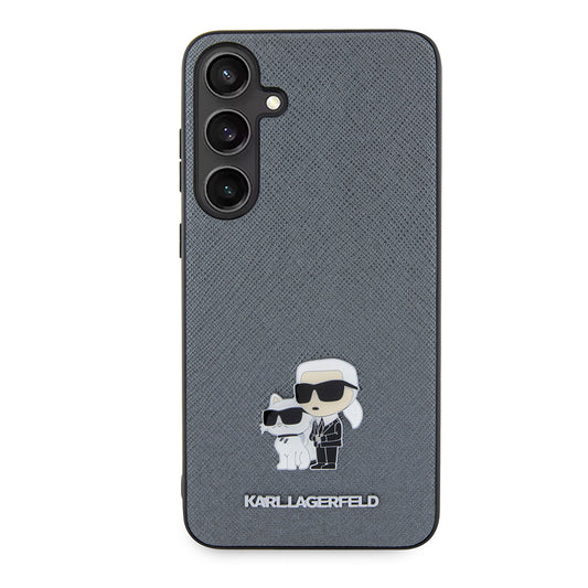 Θήκη για Samsung Galaxy S24+ S926, Karl Lagerfeld, Saffiano Karl & Choupette Metal, Γκρι