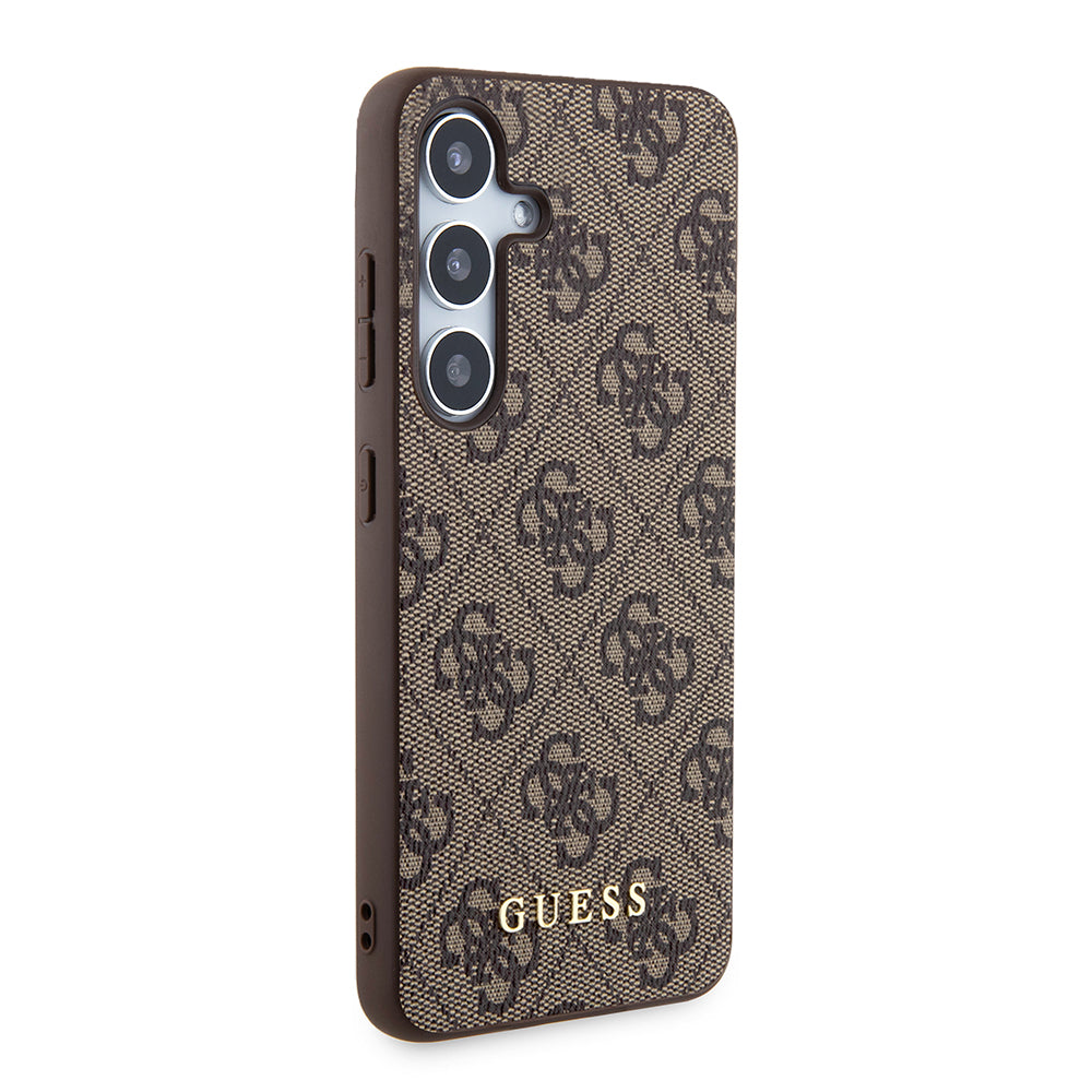 Θήκη για Samsung Galaxy S24 S921, Guess, 4G Metal Gold Logo, Καφέ