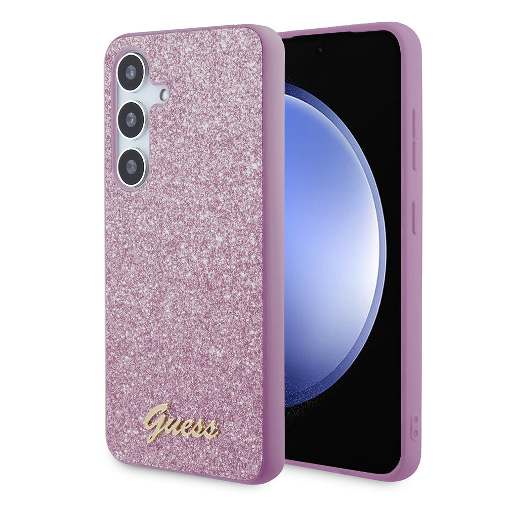 Θήκη για Samsung Galaxy S24 S921, Guess, Glitter Script, Μωβ