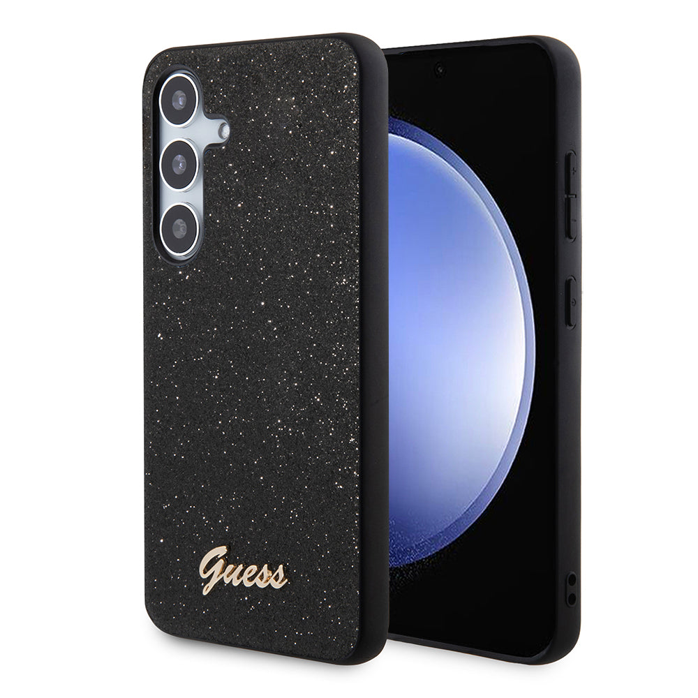 Θήκη για Samsung Galaxy S24 S921, Guess, Glitter Script, Μαύρη