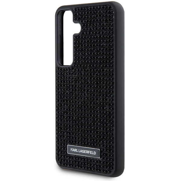 Θήκη για Samsung Galaxy S24 S921, Karl Lagerfeld, Rhinestone Metal Plate, Μαύρη