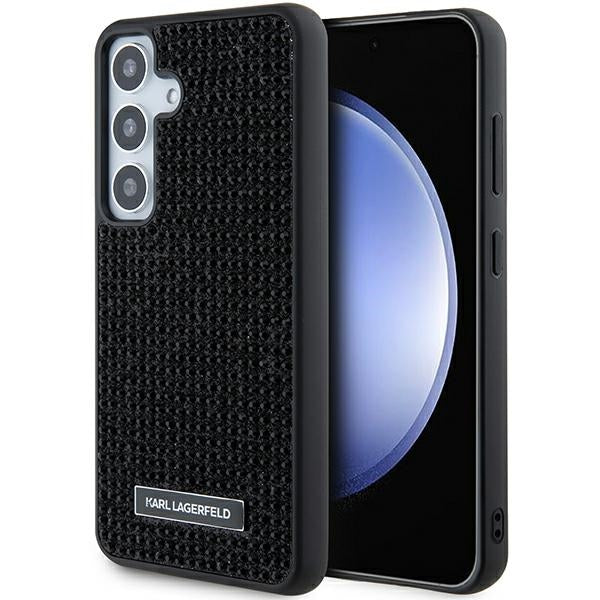 Θήκη για Samsung Galaxy S24 S921, Karl Lagerfeld, Rhinestone Metal Plate, Μαύρη
