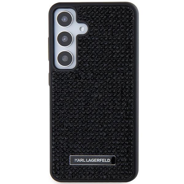 Θήκη για Samsung Galaxy S24 S921, Karl Lagerfeld, Rhinestone Metal Plate, Μαύρη