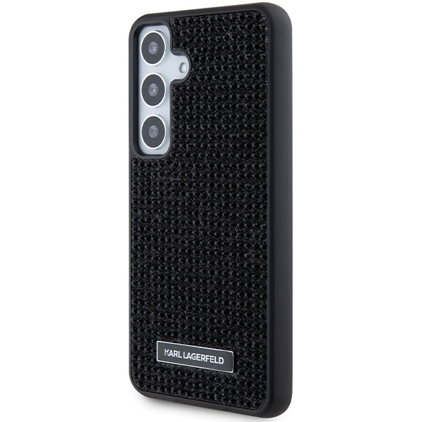 Θήκη για Samsung Galaxy S24 S921, Karl Lagerfeld, Rhinestone Metal Plate, Μαύρη
