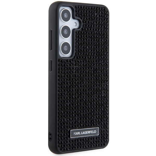 Θήκη για Samsung Galaxy S24 S921, Karl Lagerfeld, Rhinestone Metal Plate, Μαύρη