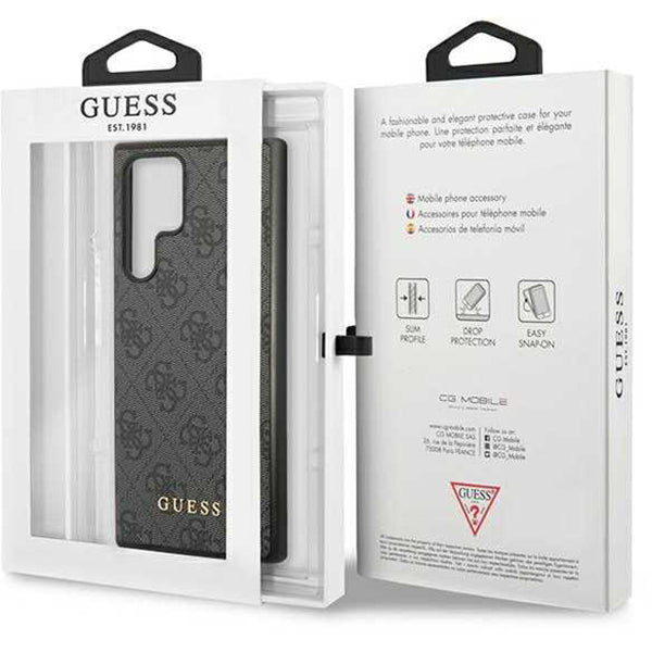 Θήκη για Samsung Galaxy S24 Ultra S928, Guess, 4G Metal Gold Logo, Μαύρη