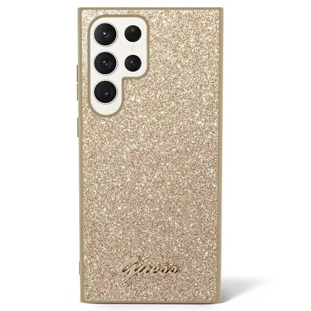 Θήκη για Samsung Galaxy S24 Ultra S928, Guess, Glitter Script, Χρυσή