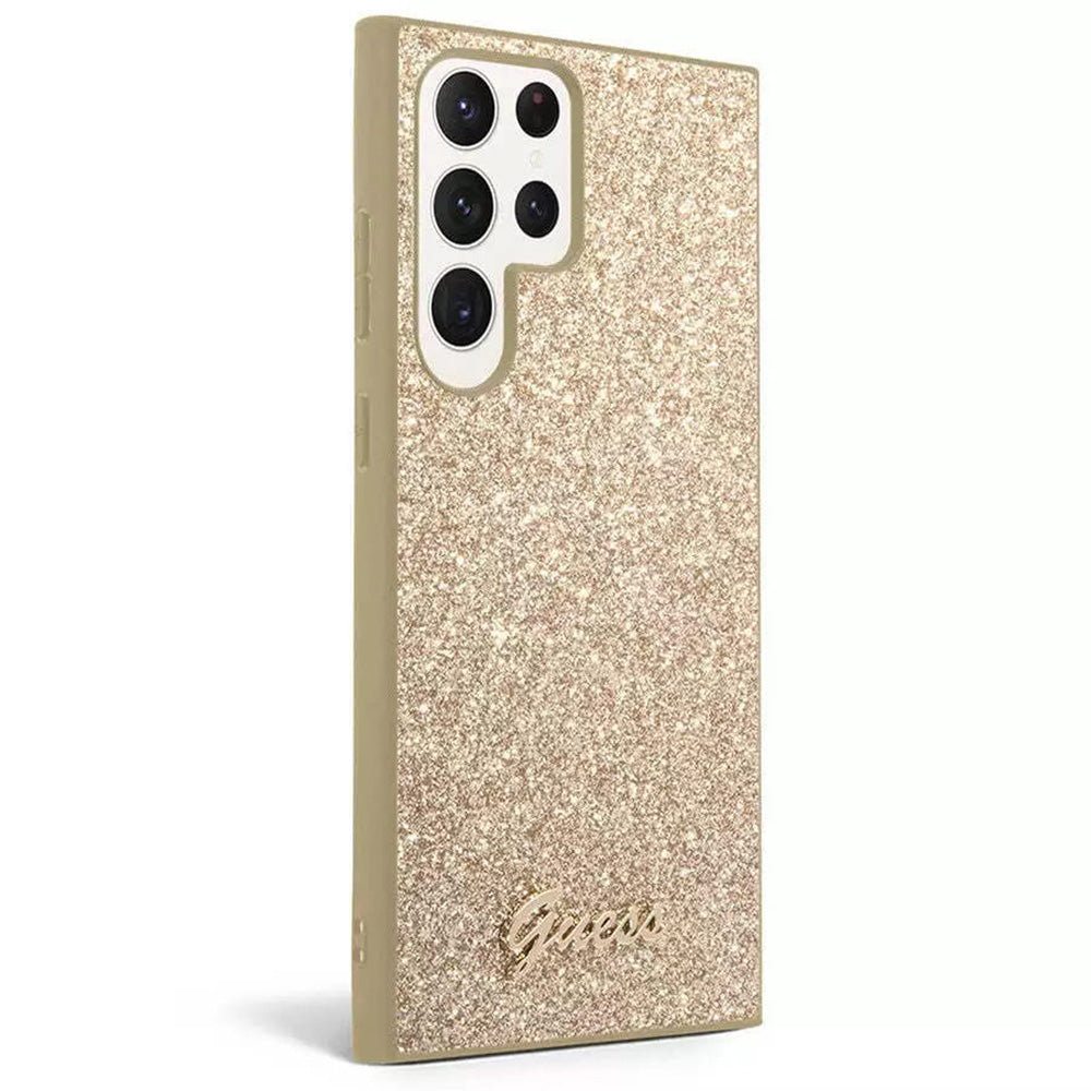 Θήκη για Samsung Galaxy S24 Ultra S928, Guess, Glitter Script, Χρυσή