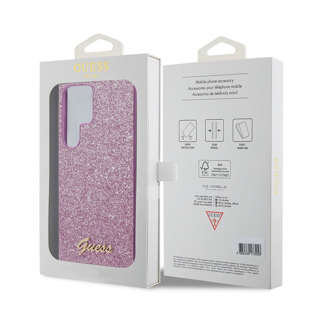 Θήκη για Samsung Galaxy S24 Ultra S928, Guess, Glitter Script, Χρυσή