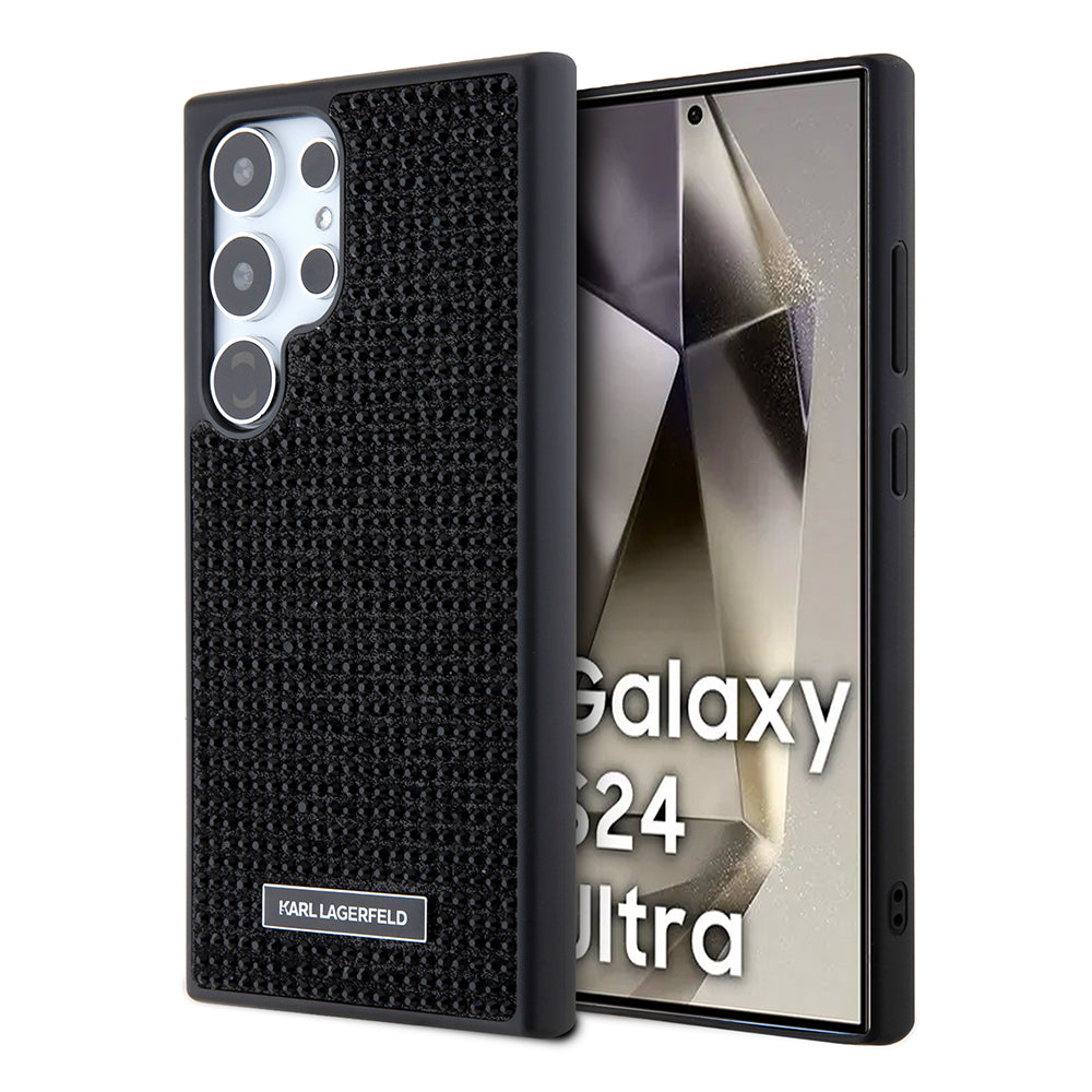Θήκη για Samsung Galaxy S24 Ultra S928, Karl Lagerfeld, Rhinestone Metal Plate, Μαύρη