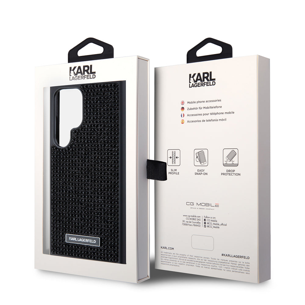 Θήκη για Samsung Galaxy S24 Ultra S928, Karl Lagerfeld, Rhinestone Metal Plate, Μαύρη