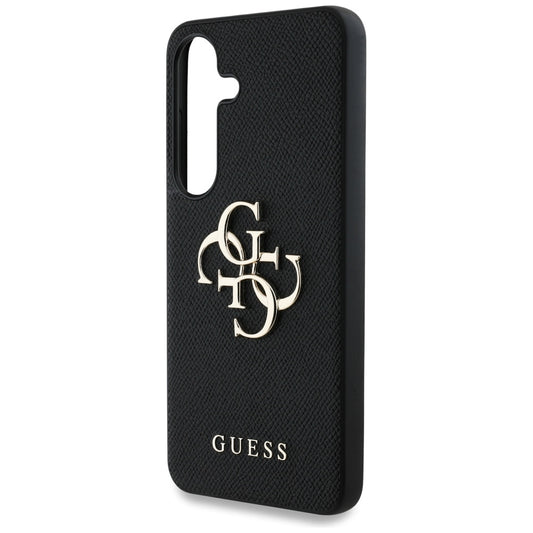 Θήκη για Samsung Galaxy S25+ S936, Guess, 4G Grained Big and Classic Logo, Μαύρη