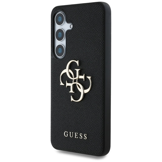 Θήκη για Samsung Galaxy S25 S931, Guess, 4G Grained Big and Classic Logo, Μαύρη