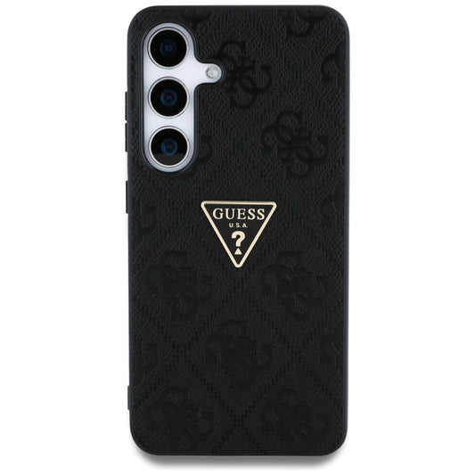 Θήκη για Samsung Galaxy S25 S931, Guess, Grained Hot Stamp 4G Triangle, Μαύρη