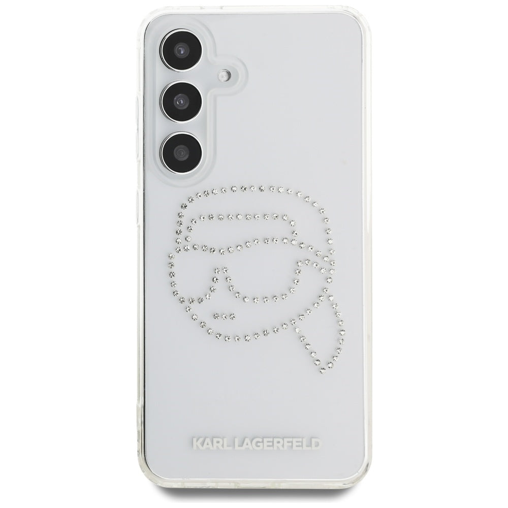 Θήκη για Samsung Galaxy S25 S931, Karl Lagerfeld, IML Rhinestones Karl's Head, Διάφανη