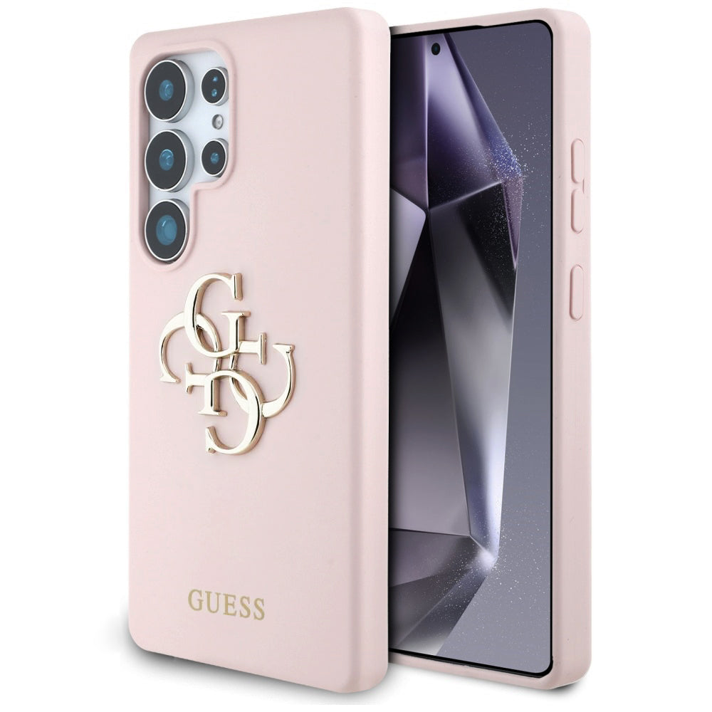 Θήκη για Samsung Galaxy S25 Ultra S938, Guess, 4G Grained Big and Classic Logo, Ροζ