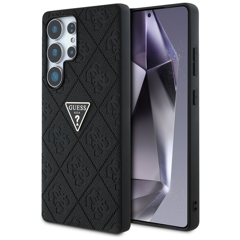 Θήκη για Samsung Galaxy S25 Ultra S938, Guess, Grained Hot Stamp 4G Triangle, Μαύρη