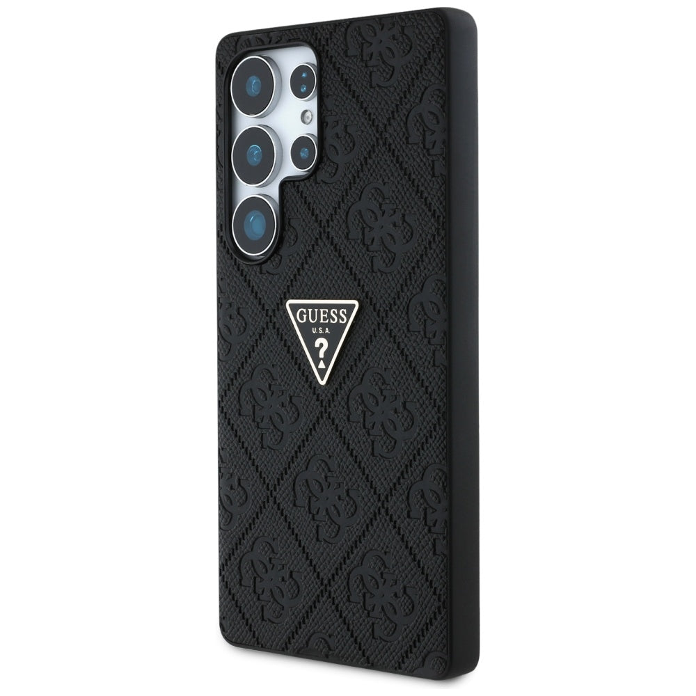Θήκη για Samsung Galaxy S25 Ultra S938, Guess, Grained Hot Stamp 4G Triangle, Μαύρη